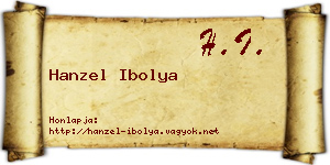 Hanzel Ibolya névjegykártya